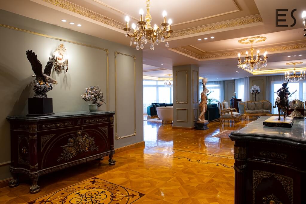 entrance of a luxury reception after ceiling and wall renovation in Heliopolis flat