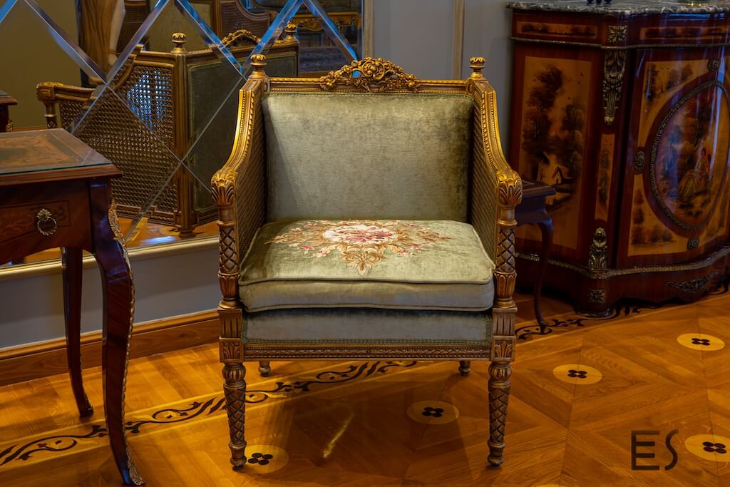 antique arm chair modern restoration  as a part of luxury flat renovation in Heliopolis area in cairo