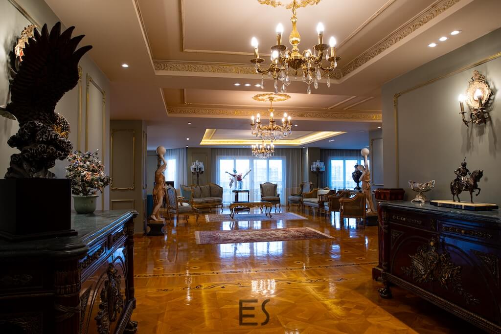 entrance of a luxury reception after ceiling and wall renovation in Heliopolis flat